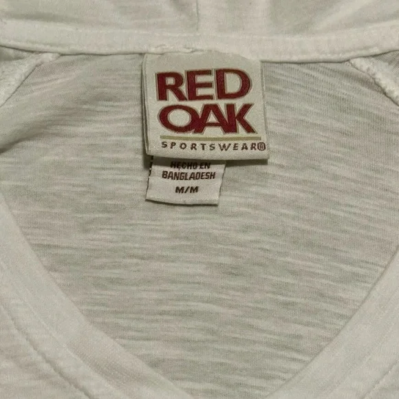 VTG Red Oak Womens Indiana Hoosiers Football White Pullover Hoodie Shirt Medium - Picture 3 of 5